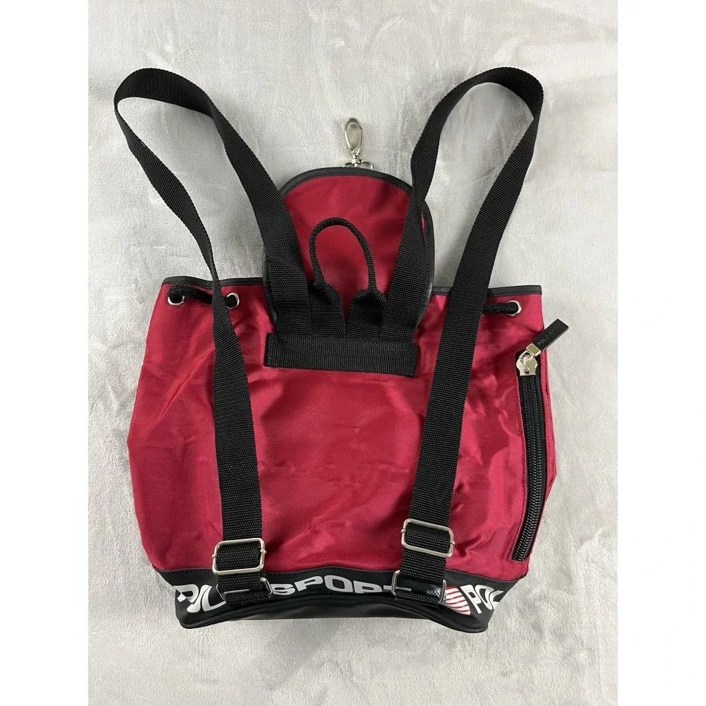 Vintage Polo Sport Ralph Lauren Backpack Red Black Rucksack Drawstring